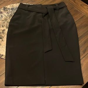 APT9 Women’s Black Skirt with Front Slit & Removable Belt